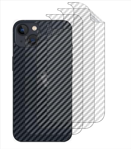 GIOPUEY[4 Stück Rückseite Folie Kompatibel mit iPhone 16, iPhone 16 Rückseite Schutzfolie, Weiches TPU, Dünn, Kohlefaser-Textur, Anti-Fingerabdruck, Anti-Kratzer - Translucent