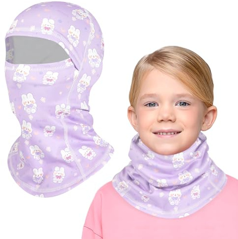 TAGVO Pasamontañas Térmico de Invierno Niños 4 a 12 Años, Multifuncional Cortavientos Máscara De Esquí Ciclismo Gorro con Forro Polar Bajo Casco Mascarilla para Niños Niñas Deportes al Aire Libre