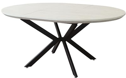 milani home - tavolo da pranzo rotondo allungabile di design cm 120 l x 120 p x 76 h - Beige