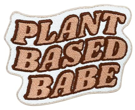Finally Home Patch zum Aufbügeln - Plant Based Babe | Vegan Patches, Veggie Aufbügler, Rosa Flicken, Gemüse & Obst Aufnäher