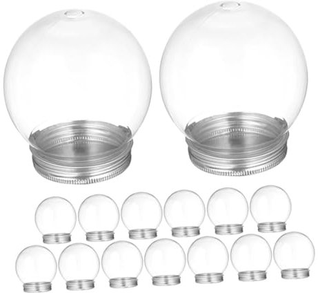 ibasenice 9 Stück Bastelarbeit Schneekugel-Ball Transparenter Plastik-Kugel Mit Abschraubbarem Deckel Befüllbare Schneekugel Für DIY-Kugel Süßigkeiten Und Kleine Kugeln