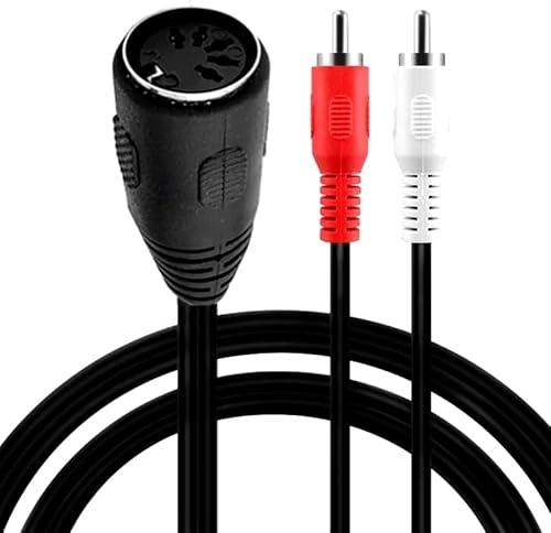 TECHZOCO Cavo Audio Stereo DIN femmina RCA maschio, cavo DIN 5 pin femmina a rca, cavo midi a rca, stereo, adatto per sistemi Bang & Olufsen, Naim, Quad, 20 cm