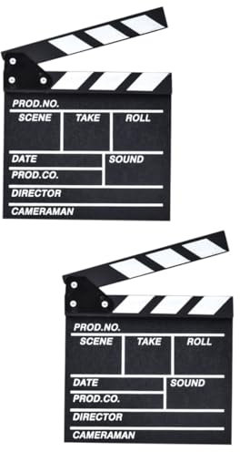 DIYEAH Lot De 2 Claps De Cinéma en Bois Réalistes pour Tournage De Séries Télévisées