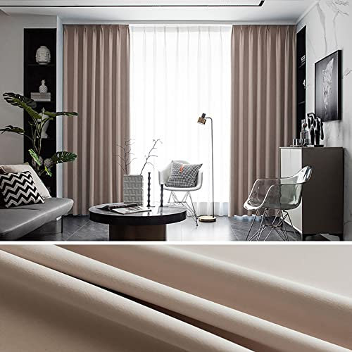 Dacron-Verdunkelungsvorhänge für Wohnzimmer, Schlafzimmer, extra breit, isoliert, superweich, Sichtschutz-Fensterbehandlungen mit Geräuschreduzierung, B 200 x L 270 cm, perforiert G