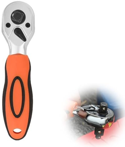 yoivkgo Chiavi a Cricchetto 3 In 1, Resistenti e Facili da Usare, Chiave a Cricchetto Reversibile da 72 Denti, Impugnatura a Cricchetto da 1/4, 3/8, 1/2, per Riparazione Auto (colore arancione)