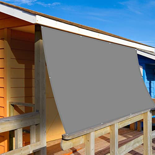 Sonnensegel, 3,4 x 1 m, rechteckig, 95 % UV-Schutz, Terrassenüberdachung mit Stoff, für Außenbereich, Terrasse, Sand, Hellgrau