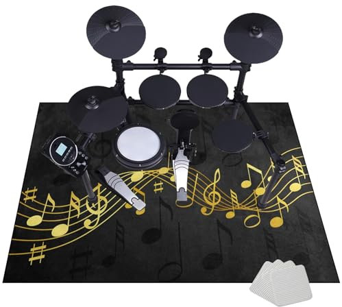 Schlagzeugteppich, rutschfest Schalldicht Drum Teppich Matte Innen und Außen 120 x 80 cm, Elektronisches Jazz Schlagzeug Kit für Bass Snare Drum, Schallschutz Akustik Teppich, Schallschutzteppich