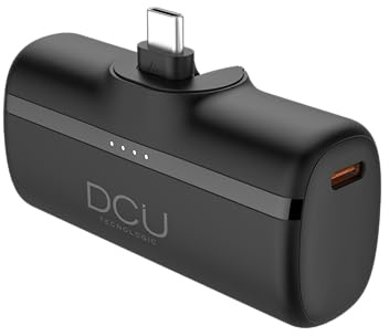 DCU TECNOLOGIC - Mini Power Bank - Batería Externa - 5000mAh - USB C - Carga Rápida - Power Delivery 20W - Indicador LED - Portátil