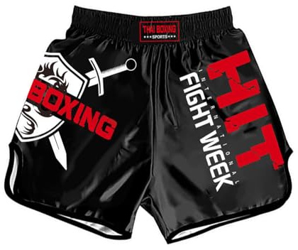 ZUYPSK MMA Kinder Boxing Shorts Muay Thai Boxshorts Short for Kids Jungen Kurze Hose Kickboxen Kampfsport Klassisch Schmal Geschnitten Fitness Sportswear (DE/NL/SE/PL, Numerisch, 130, Regular, Typ B)