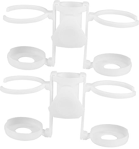YARNOW Portabicchieri in Plastica Bianca a Forma Di Ombrello Per Ombrellone Da Spiaggia, Set Da 2 Pezzi Portatile Per Giardino Piscina, Fissaggio a Vite Imbottita Senza Segni