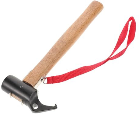 EXHUMKY Camping Hammer Zelthammer Mit Holzgriff Für Präzise Schläge Für Outdoor-aktivitäten Und Zeltaufbau Inkl Praktischer Tragetasche
