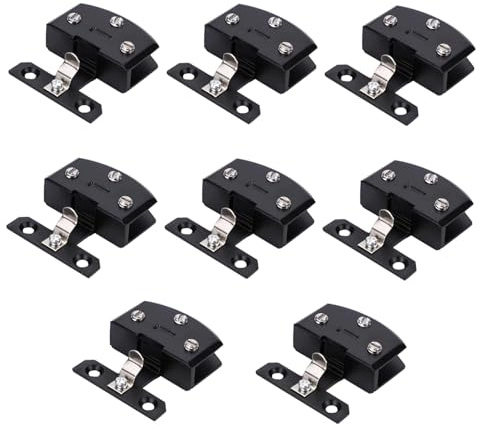 8 Piezas Bisagra Puerta de Vidrio - Zinc Alloy Negro Bisagra Puerta Cristal, para 5-8 mm Grosor