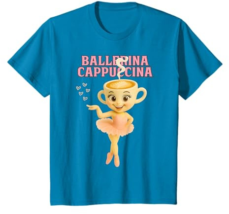 Ballerine Cappuccina Italian Brainrot Meme Enfants Filles Femmes T-Shirt