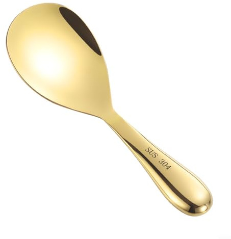 Cucchiaio da portata per riso in acciaio inox facile da pulire con non caratteristiche e impugnatura comoda (B)