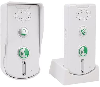 Jectse 2 Way Intercom Doorbell, Wireless 1640ft Outdoor Indoor Intercom System with 5 Volume Levels, IP54, 1000mAh Battery Powered, for Home Business
