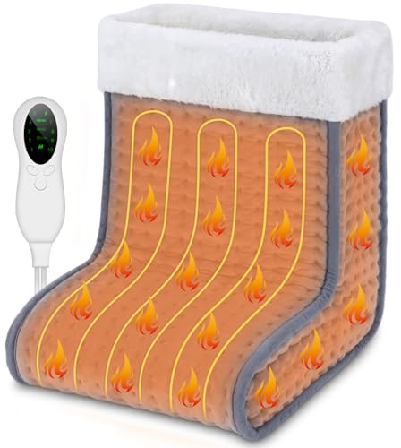 Biutee Calentador Eléctrico de Pies y Pantorrillas, Calefacción Rápida, Calientapiés Eléctrico Alto de 40cm, 10 Niveles de Temperatura 30-60℃, 3 Timpos 45/90/120mins, Calentador de Pies Talla máx. 44