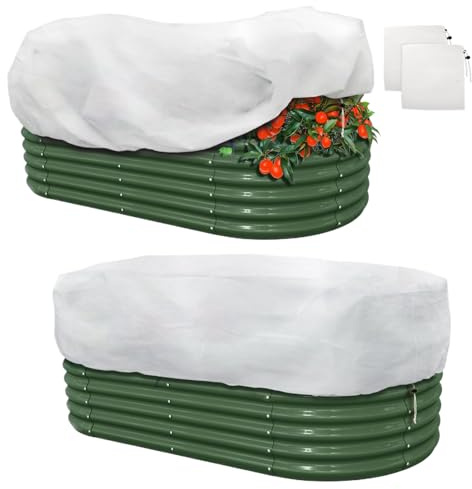 Genérico Mantas Antihielo para Plantas de Exterior - Juego De 2 Unidades Protección Térmica Invernal | Protector con Cordón Resistente para Cultivos en Jardín Balcón Invernadero