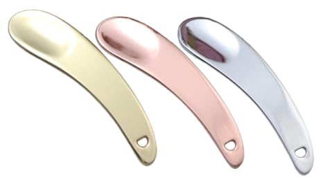 IWOWHERO 3piezas Cucharas Para Crema Facial Aleación De Zinc Antióxido Ergonomía Para Cosméticos Skincare Aplicador Maquillaje Portátil Para Mascarillas y Cuidado Ojos