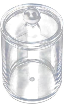 ARTSEWPLY 2 Stück Transparenter Wattepads und Wattestäbchen Aufbewahrungsbox aus Bruchsicherem mit Deckel Runde Kosmetikdosen für Baumwollpads und Wattebällchen Makeup Organizer für Bad und