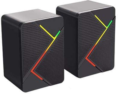 Qsvbeeqj Haut-parleur multimédia de base avec éclairage couleur et audio clair pour barre de son de divertissement de bureau avec effets de couleur vibrants