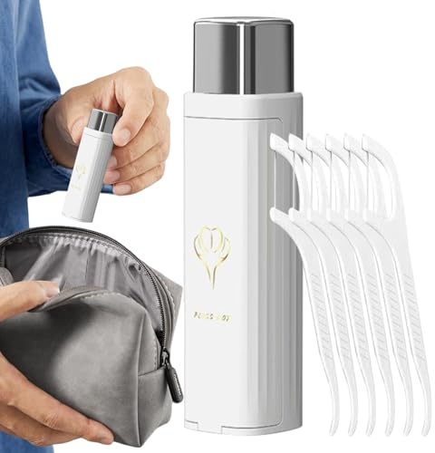Supporto per filo interdentale, portatile, ricaricabile, automatico, compatto, per uso domestico, per viaggi, ufficio, palestra, uso quotidiano, vacanze, ristorante
