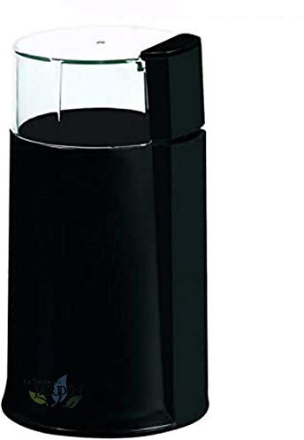 Molinillo de Café eléctrico. Capacidad 50 gr. Cuchillas de acero inoxidable. Muele granos de café, nueces y especias. Incluye cepillo de limpieza. Potencia 160W. Tapa transparente. Color negro.