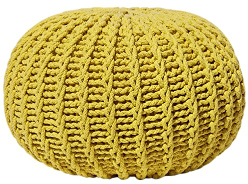 Beliani Moderner Pouf in Gelb 52 x 32 cm Conrad II