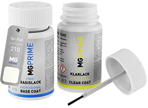 MG PRIME Billack lackstift för Fiat 210 Bianco/Schneeweiss + klarlack