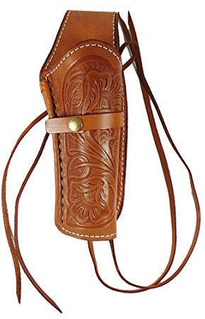 Holster Westernholster Holstertasche punziert Hellbraun Handarbeit Rindsleder Peacemaker Colt (Rechtshänder)
