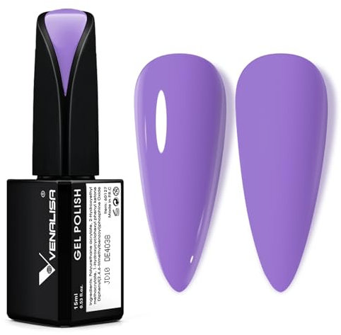 VENALISA Violet Purple Gel Nail Polishes Neutral Color Soak Off UV LED lamp French Nail Design Nail Gel Polish Nail Art DIY Manicure Kit Beauty Gifts 15ml
