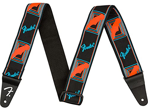 Fender® Neon Monogram Strap, blue/orange