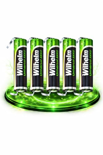 Wilhelm AAA Akku mit Lötfahne U-Form Mikro Universal 1,2 V HR03 – 5 Stück