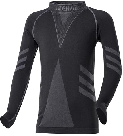Ladeheid Maglia Termica Bambino e Bambina Manica Lunga LAGI007 (Nero/Grafite, 134-140)