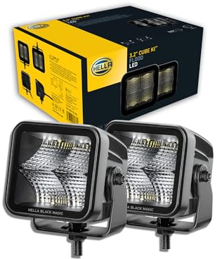 HELLA LED Zusatzscheinwerfer Black Magic Cube Set 3,2 Zoll 3000 echte | 1FA 358 176-811, Hella Black Magic