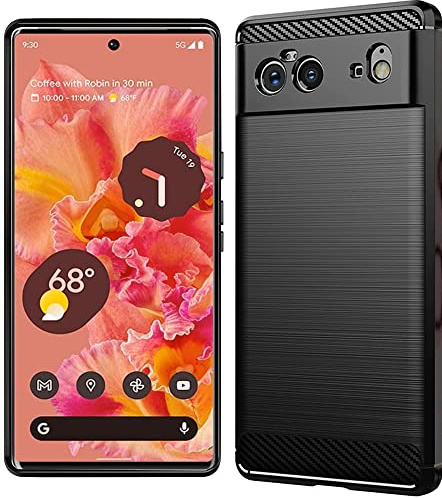 Folmecket Google Pixel 6 Flexible Soft TPU Rubber Phone Case 6.4 Black