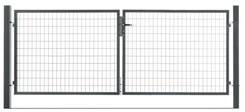EASY CLOTURE Portail grillagé Acier galvanisé 1m50 x 3m Gris Anthracite