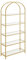 VASAGLE Regal, Bücherregal 5 Ebenen, Standregal aus Hartglas, Aufbewahrungsregal, bogenförmig, Metallstruktur, für Wohnzimmer Schlafzimmer Arbeitszimmer Bad, goldfarben-transparent LGT050A01