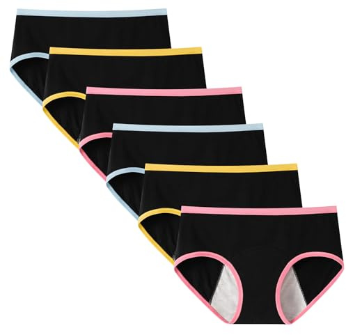 Anntry Teen Girl's Cotton Menstrual Period Panties Pack of Multipack Women Leak-Proof Protective Underwear Briefs (Must Wear with Pad or Tampon)