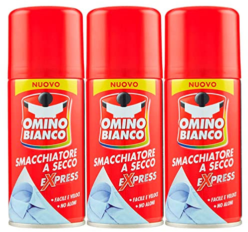 Omino Bianco - Producto específico para eliminar manchas intensas, quitamanchas en seco Expess, acción inmediata sin manchas, 3 botellas x 125 ml