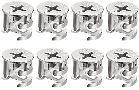 sourcing map Cam Serrure Écrou pour Meubles, 8pcs 15x13.5mm Joint Connecteur Serrage Écrous Meubles Connexion Cam Raccords