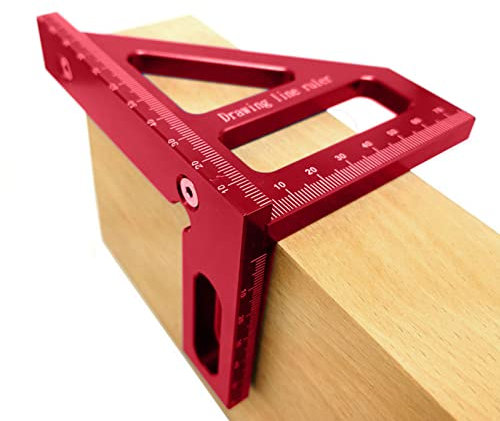 PIGMANA Place du Charpentier | Équerre combinée en Alliage d'aluminium - Outils de Charpentier Règle de Dessin réglable Outils de Charpentier pour Une Utilisation en menuiserie