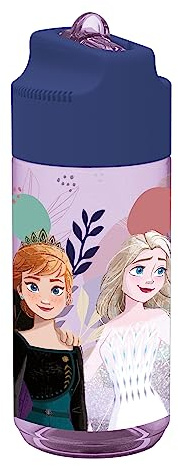 p:os 35445 – Frozen Frost 2 – drickflaska för barn, vattenflaska med integrerat sugrör, ca 430 ml kapacitet, läckagesäker, perfekt för skola, sport och fritid