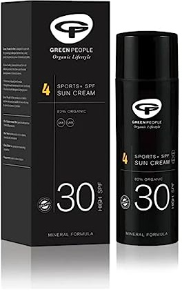 Green People No.4 Sports+ Männer Sonnencreme LSF30 | Bio-Feuchtigkeitspflege mit UV-Schutz für das Gesicht | 100% mineralischer Sonnenschutz | Ohne Paraben & Ethanol | Tierversuchsfrei & Vegan