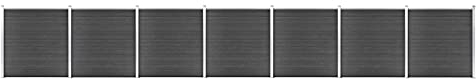 GuyAna Zaunelement Set WPC 1218x186 cm Sichtschutzzaun Garden Fence Sichtschutz Zaunelemente Sichtschutz Zaun Schwarz