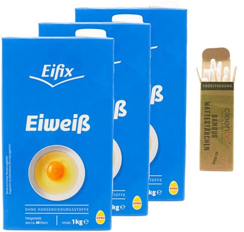 Eifix - Eiweiß flüssig hergestellt aus ca. 30 Eiern 3er Set á 1 kg Packung