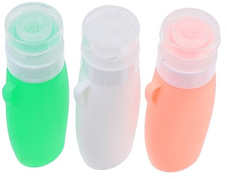 DOITOOL Leichte 90ml Reise Lotionflaschen aus Silikon mit Nachfüllfunktion Einfach zu Tragen für Reisen und Unterwegs Praktisches 3 Stück