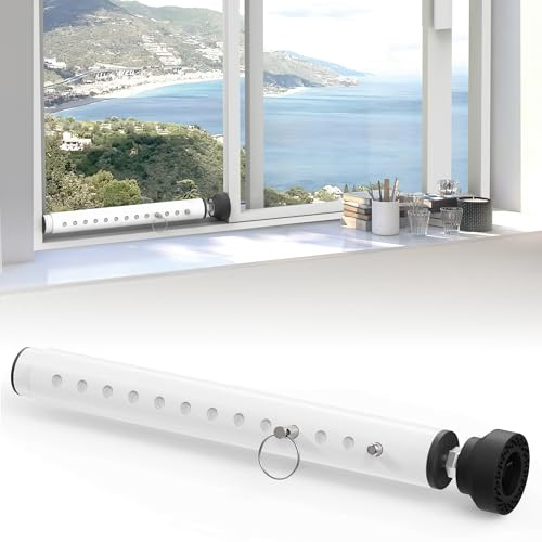 WooFog（Short）Security Bars for Sliding/Vertical Window, Adjustable Window Jammer Bars Security Inside,（Small）Window Guards for Home Security, 11 to 18 Anti Theft Window Safety Lock Bar -White 1 Pcs