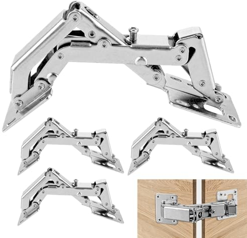 AKOLAFE 4 Stück Scharniere für Schranktüren 170 Grad Möbelscharniere Innenliegend Klappbar Aufschraubscharnier mit Feder Softclose Scharniere für Schranktüren Holztüren, Schranktüren