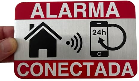 LEIASA | Cartel Área Videovigilada - 9x14 cm - Aluminio - Grosor 0,8 mm - Cartel Videovigilancia - Impresión UV - Resistente Exterior - Señal Alarma Disuasorio de Aluminio (Señal Alarma Pequeña)