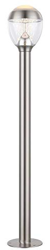 Außenleuchte Stehlampe Standleuchte Garten Edelstahl Sockelleuchte Außen, IP44, 1x LED 11W 750Lm warmweiß, DxH 15x99 cm
